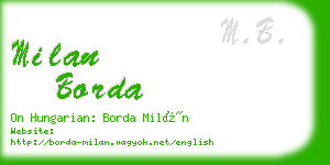 milan borda business card